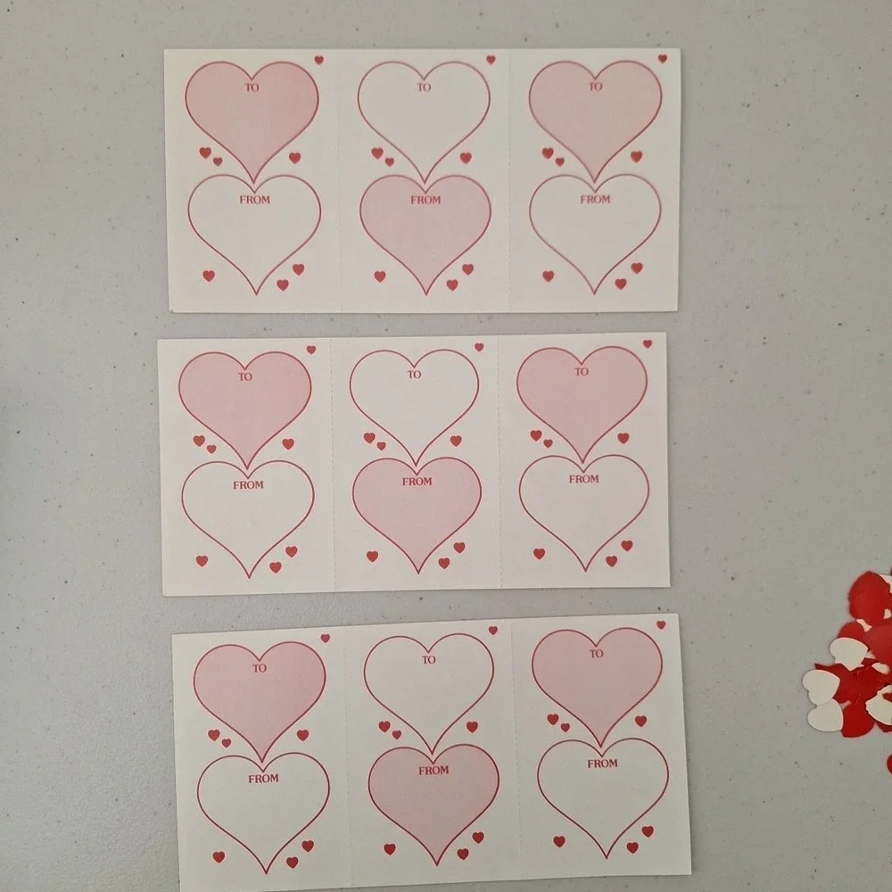 Vintage 1970's Valentines Cards Stickers & Craft Confetti, 11 Cards Rare Find